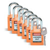 Safety Padlocks - Standard, Orange, KD - Keyed Differently, Steel, 38.10 mm, 6 Piece / Box